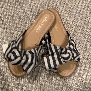 ALTAR’D STATE NWT Black/Natural Linen Slide w/ Bow Detail Size 6